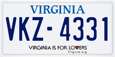 VA license plate VKZ4331