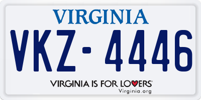 VA license plate VKZ4446