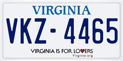 VA license plate VKZ4465