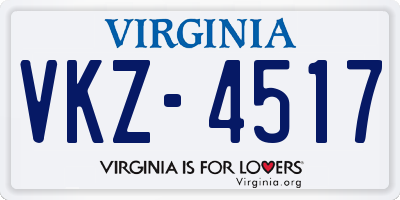 VA license plate VKZ4517