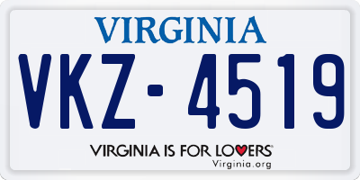 VA license plate VKZ4519