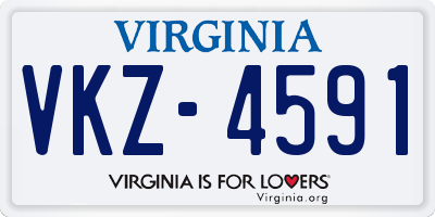 VA license plate VKZ4591