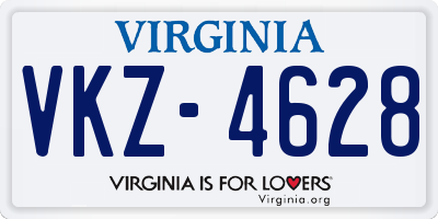 VA license plate VKZ4628