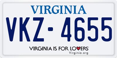 VA license plate VKZ4655