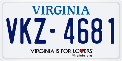 VA license plate VKZ4681