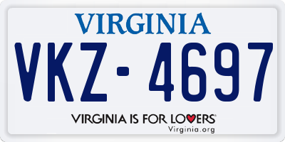 VA license plate VKZ4697