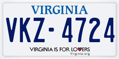 VA license plate VKZ4724