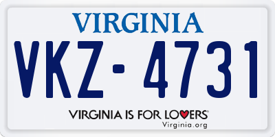 VA license plate VKZ4731