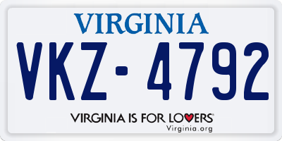 VA license plate VKZ4792