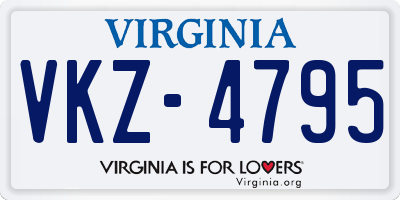 VA license plate VKZ4795