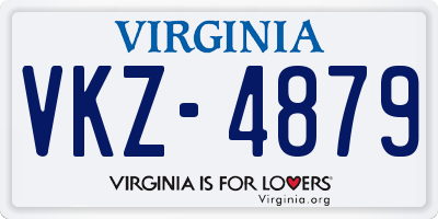 VA license plate VKZ4879