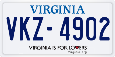 VA license plate VKZ4902