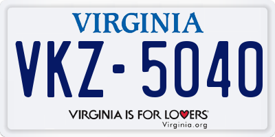 VA license plate VKZ5040