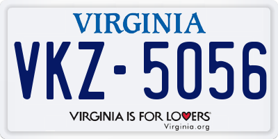 VA license plate VKZ5056