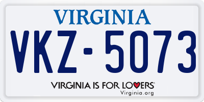 VA license plate VKZ5073