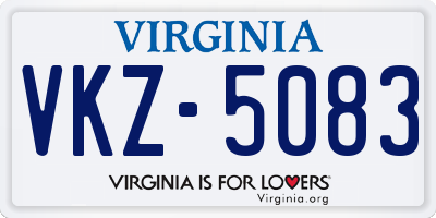 VA license plate VKZ5083