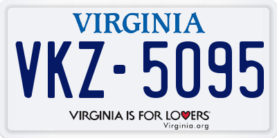 VA license plate VKZ5095