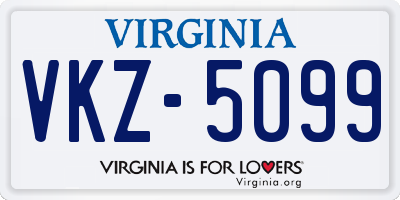 VA license plate VKZ5099