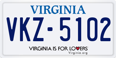 VA license plate VKZ5102