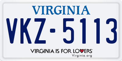 VA license plate VKZ5113