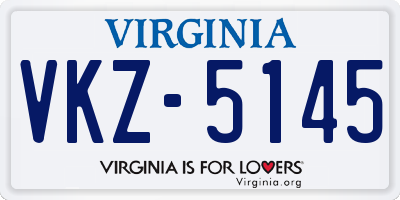 VA license plate VKZ5145