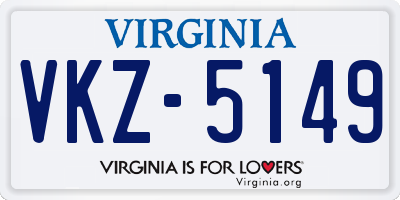 VA license plate VKZ5149