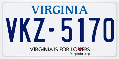 VA license plate VKZ5170