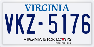 VA license plate VKZ5176