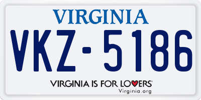 VA license plate VKZ5186