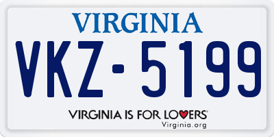 VA license plate VKZ5199