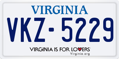 VA license plate VKZ5229