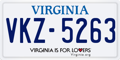 VA license plate VKZ5263