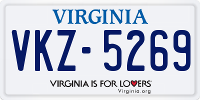 VA license plate VKZ5269