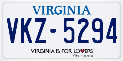 VA license plate VKZ5294