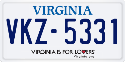 VA license plate VKZ5331