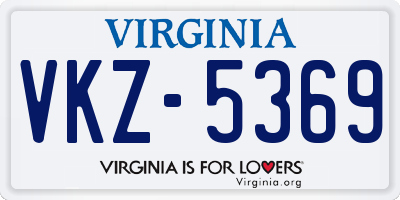 VA license plate VKZ5369