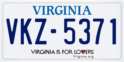 VA license plate VKZ5371