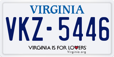 VA license plate VKZ5446