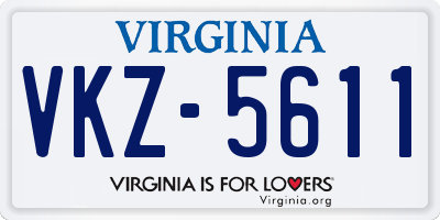 VA license plate VKZ5611