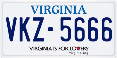 VA license plate VKZ5666