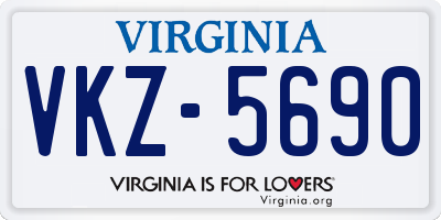 VA license plate VKZ5690