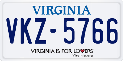 VA license plate VKZ5766