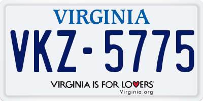 VA license plate VKZ5775