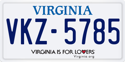 VA license plate VKZ5785