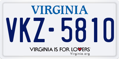 VA license plate VKZ5810