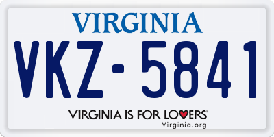 VA license plate VKZ5841