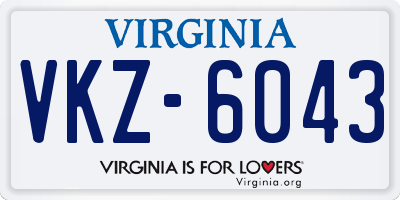 VA license plate VKZ6043