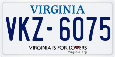 VA license plate VKZ6075