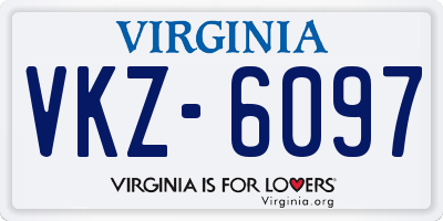 VA license plate VKZ6097