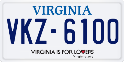 VA license plate VKZ6100